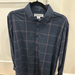 Mizzen+Main Navy and Red Plaid Men's Shirt